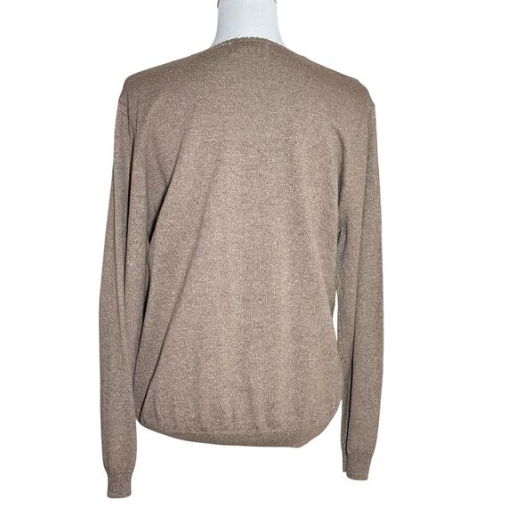 Alfred Dunner Mocha V-Neck Faux Wrap White Flowers Sweater Sz NWT - Picture 2 of 10